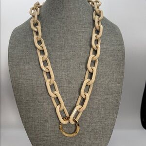 Vintage NWT Signed Dyrberg/Kern Chunky Platic Link Necklace Denmark.